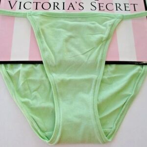 VICTORIA'S SECRET PINK Cotton String Bikini Panty VS Green with Dog S M L XL NWT